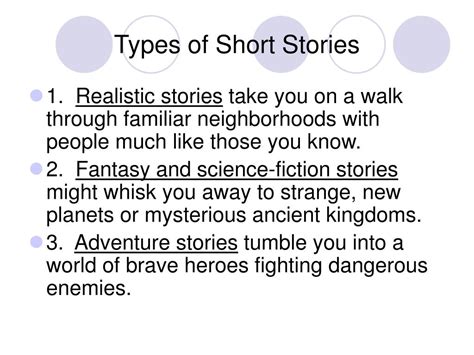 types of short story